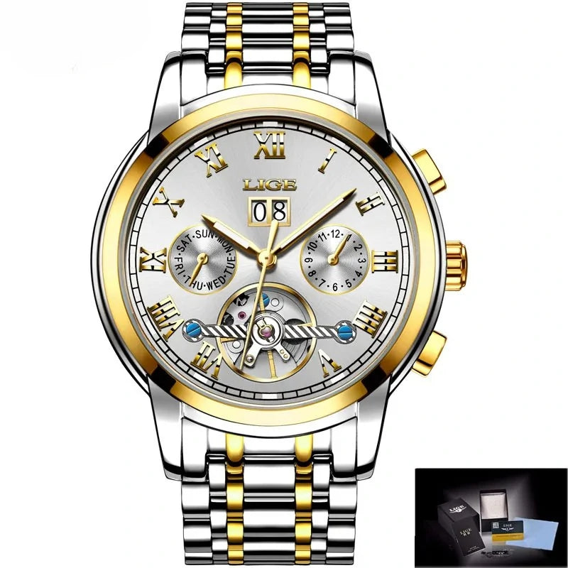 LIGE 6826 Plus – Relógio Luxuoso em Pele