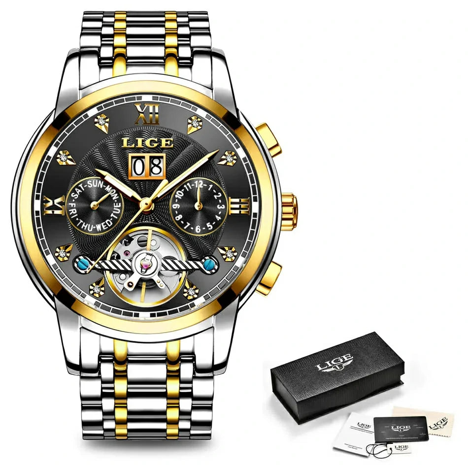 LIGE 6826 Plus – Relógio Luxuoso em Pele
