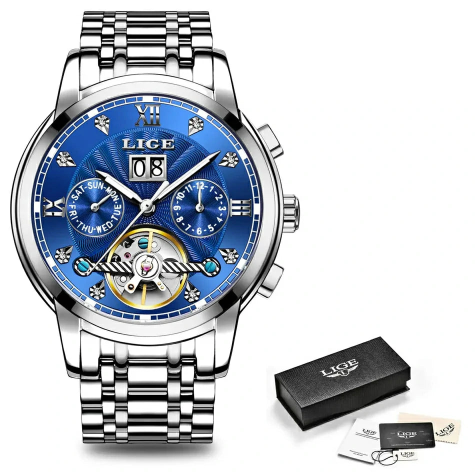 LIGE 6826 Plus – Relógio Luxuoso em Pele