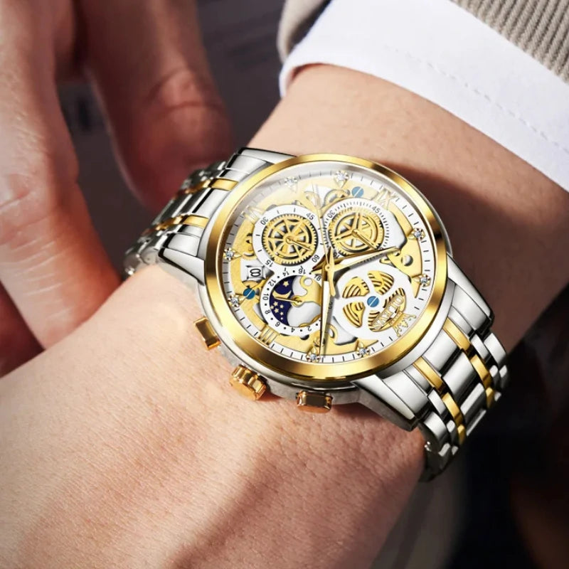 OLEVS 9947 – Relógio Masculino Dourado Luxo