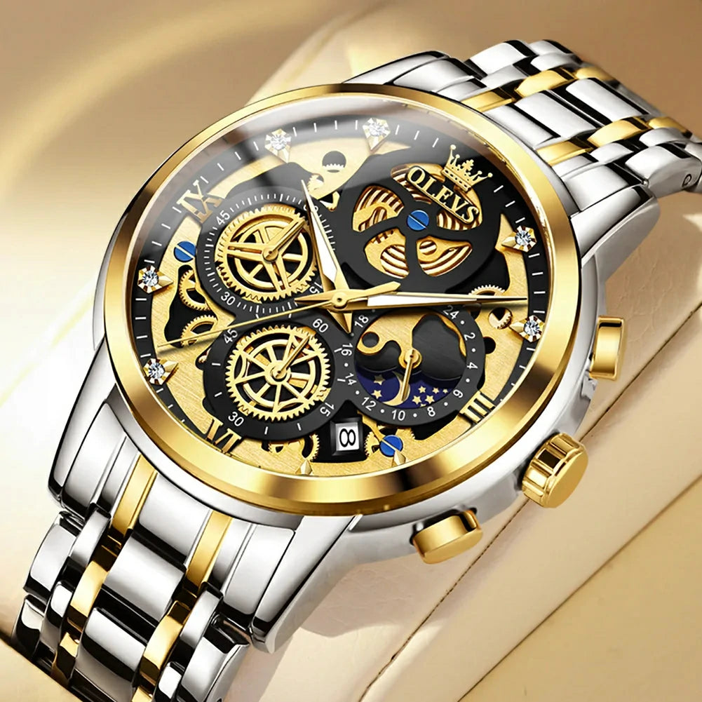OLEVS 9947 – Relógio Masculino Dourado Luxo