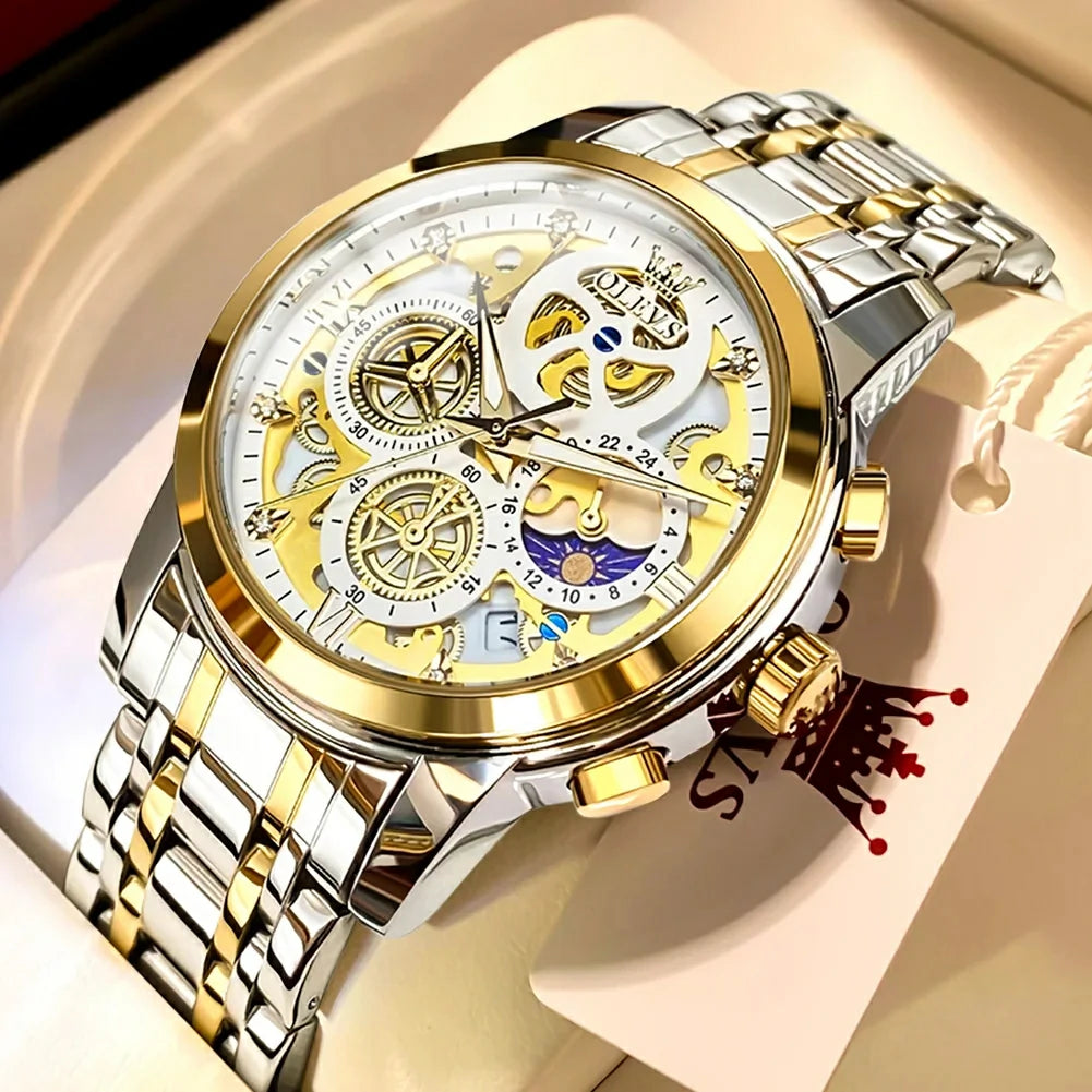 OLEVS 9947 – Relógio Masculino Dourado Luxo