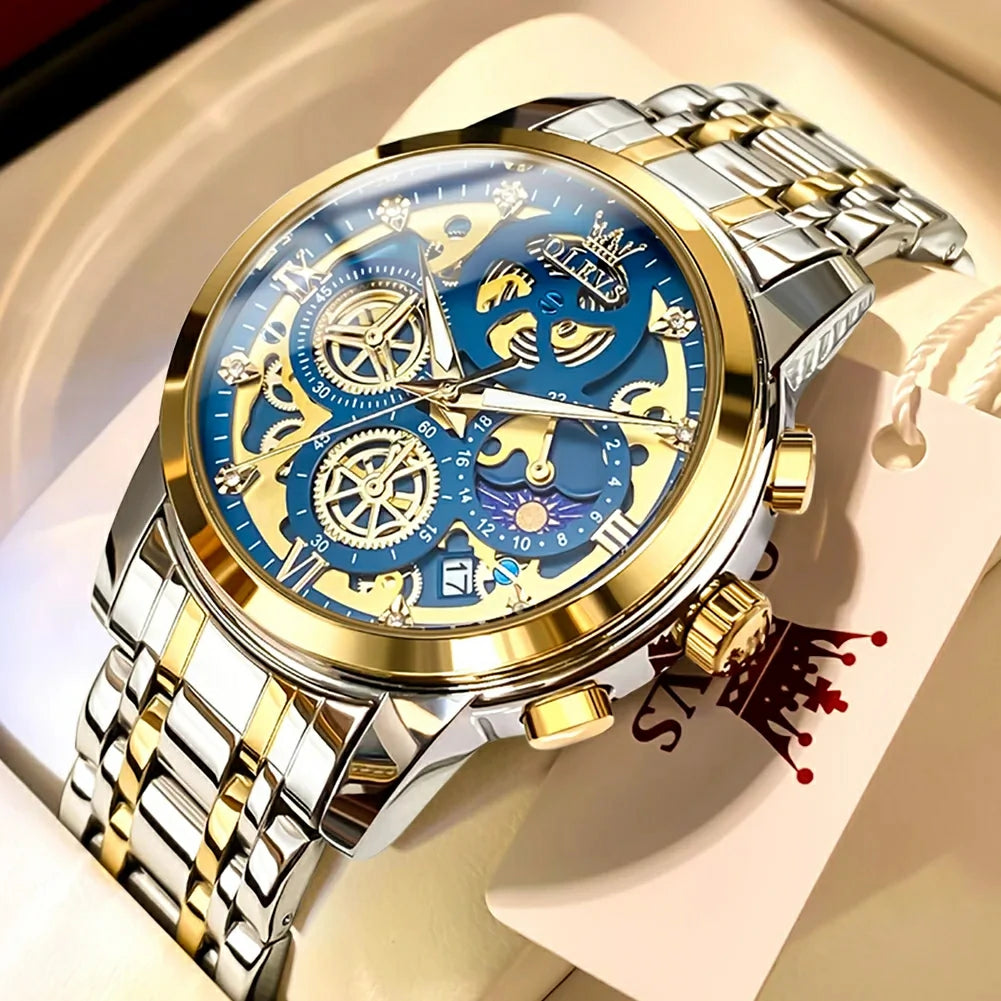 OLEVS 9947 – Relógio Masculino Dourado Luxo