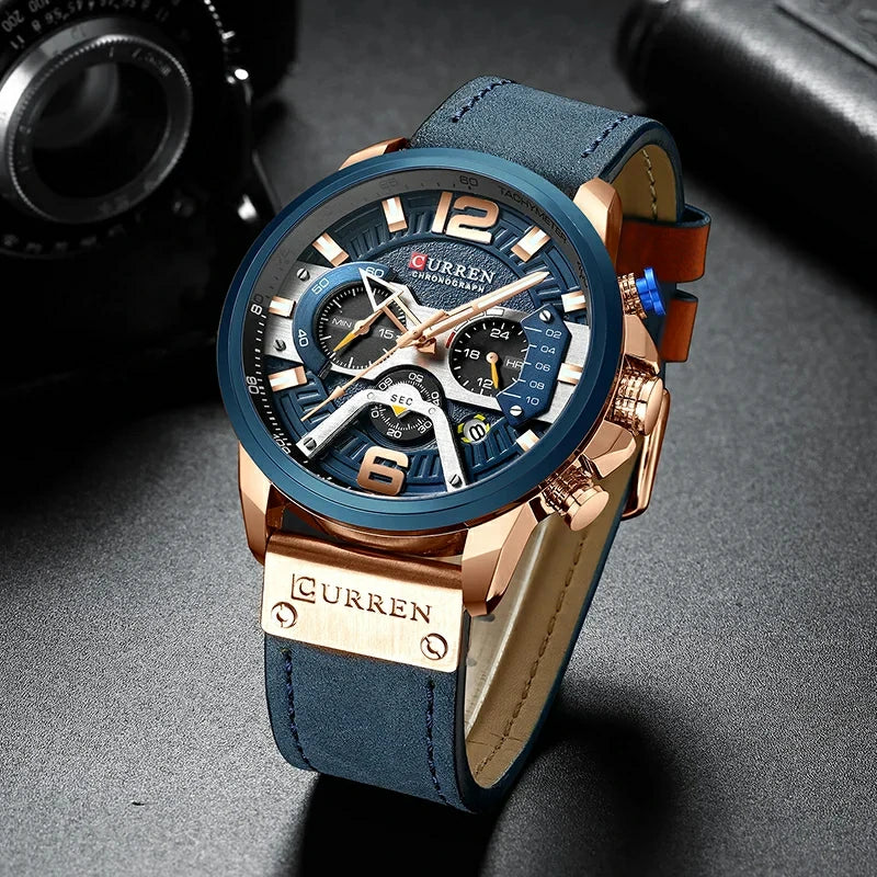 Curren Luxe – Relógio Masculino em Pele